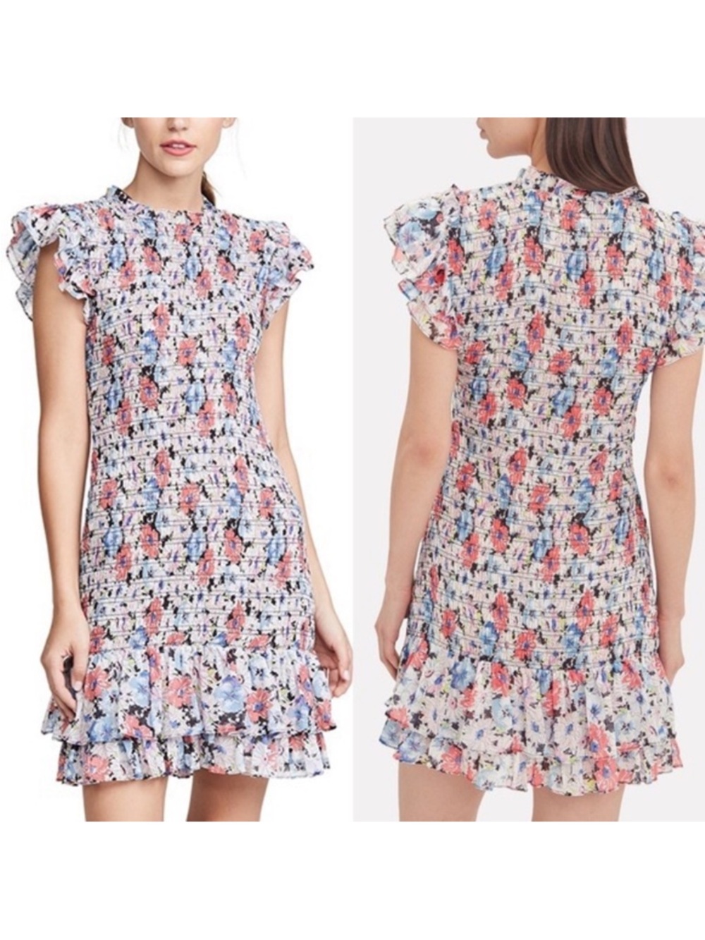VERONICA BEARD Cici Ruched Floral Mini Dress Size 6